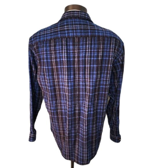 Pendleton Men's Blue Plaid 100% Virgin Wool Button Up Shirt Size XL Long - Picture 3 of 6